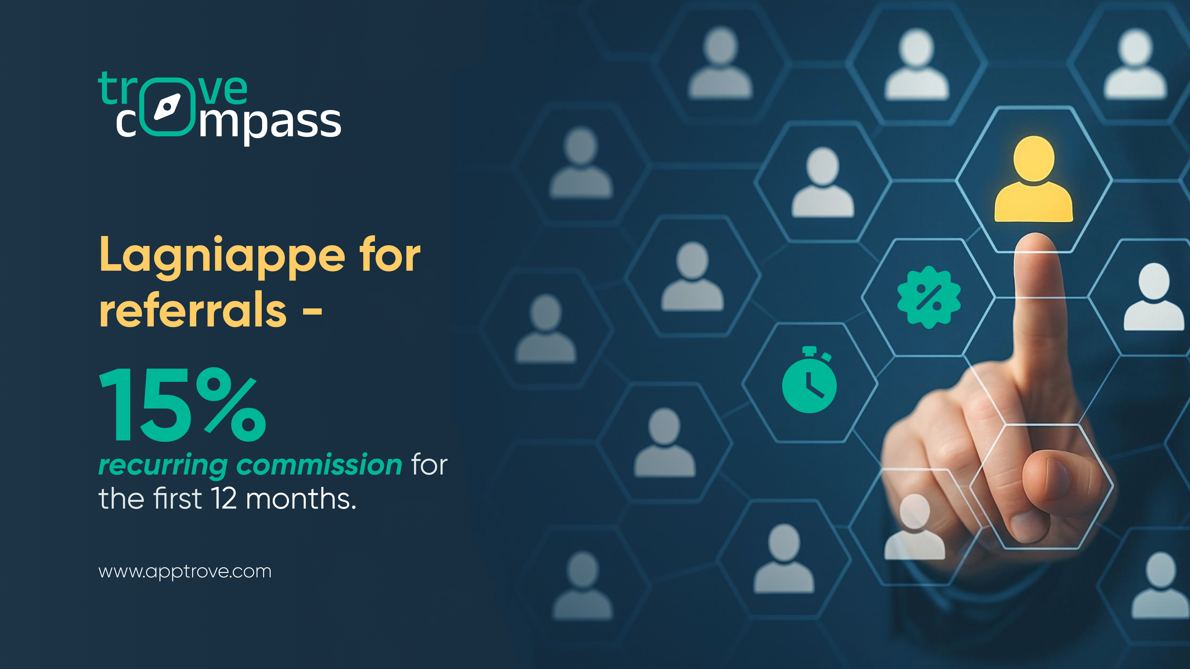 Laginappe for referrals: 15% recurring commission for the first 12 months